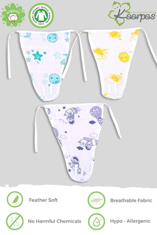 Into the Sky' Cotton 2 Layered Nappies  (Pack of 3) Into the Sky' Cotton 2 Layered Nappies  (Pack of 3)
