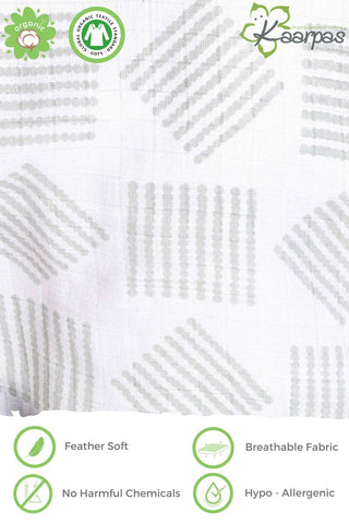 Charming Patterns' 2 layer organic muslin blanket : Lines Charming Patterns' 2 layer organic muslin blanket : Lines