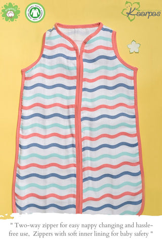 Ocean Dive' 2- Layer cotton Baby Sleeping Bag : Waves, (Multi-color) Ocean Dive' 2- Layer cotton Baby Sleeping Bag : Waves, (Multi-color)