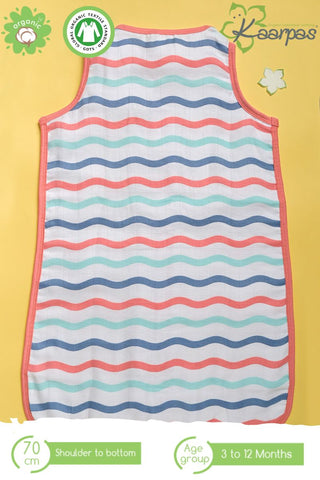 Ocean Dive' 2- Layer cotton Baby Sleeping Bag : Waves, (Multi-color) Ocean Dive' 2- Layer cotton Baby Sleeping Bag : Waves, (Multi-color)