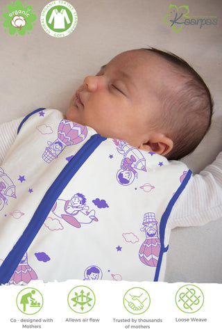 Into the Sky' 2- Layer cotton Baby Sleeping Bag : Parachute, (Size : 70X52cm) Into the Sky' 2- Layer cotton Baby Sleeping Bag : Parachute, (Size : 70X52cm)