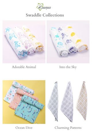 Sky Theme' Organic Muslin Baby Swaddle : Moon and Parachute, 100X100CM Pack of 2 Sky Theme' Organic Muslin Baby Swaddle : Moon and Parachute, 100X100CM Pack of 2