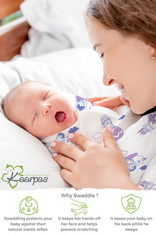 Sky Theme' Organic Muslin Baby Swaddle : Parachute 100X100CM Sky Theme' Organic Muslin Baby Swaddle : Parachute 100X100CM