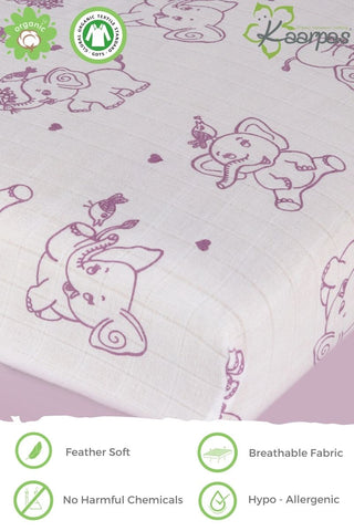Adorable Animal' Cotton Fitted Cot Crib Sheet : Elephant Adorable Animal' Cotton Fitted Cot Crib Sheet : Elephant