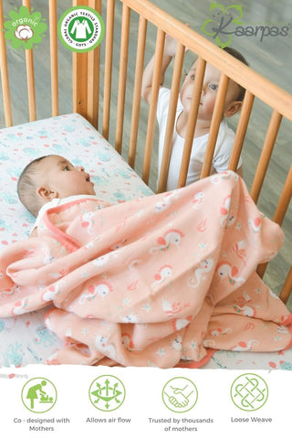 'Ocean Dive' Cotton Fitted Cot Crib Sheet : Octopus 'Ocean Dive' Cotton Fitted Cot Crib Sheet : Octopus