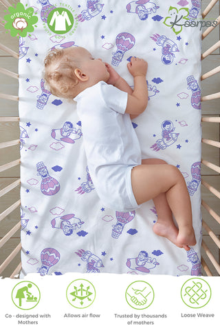 Into the Sky' Cotton Fitted Cot Crib Sheet : Parachute Into the Sky' Cotton Fitted Cot Crib Sheet : Parachute