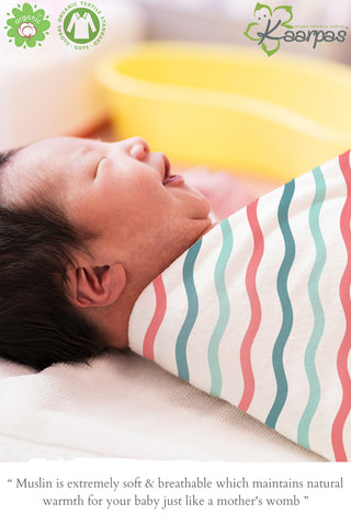 Ocean Dive' Organic Muslin Baby Swaddle : Octopus and waves, PACK OF 2 Ocean Dive' Organic Muslin Baby Swaddle : Octopus and waves, PACK OF 2