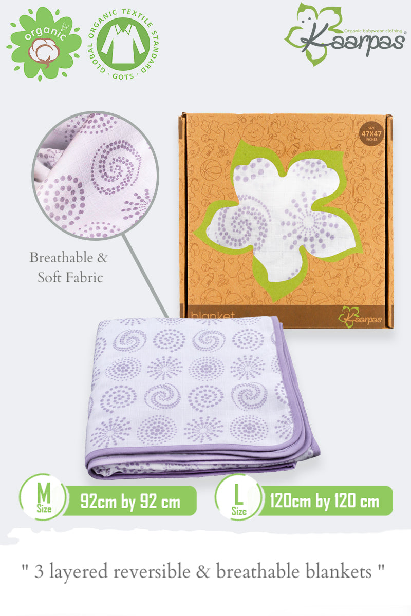 Charming Patterns' 2 layer organic muslin blanket : Circles