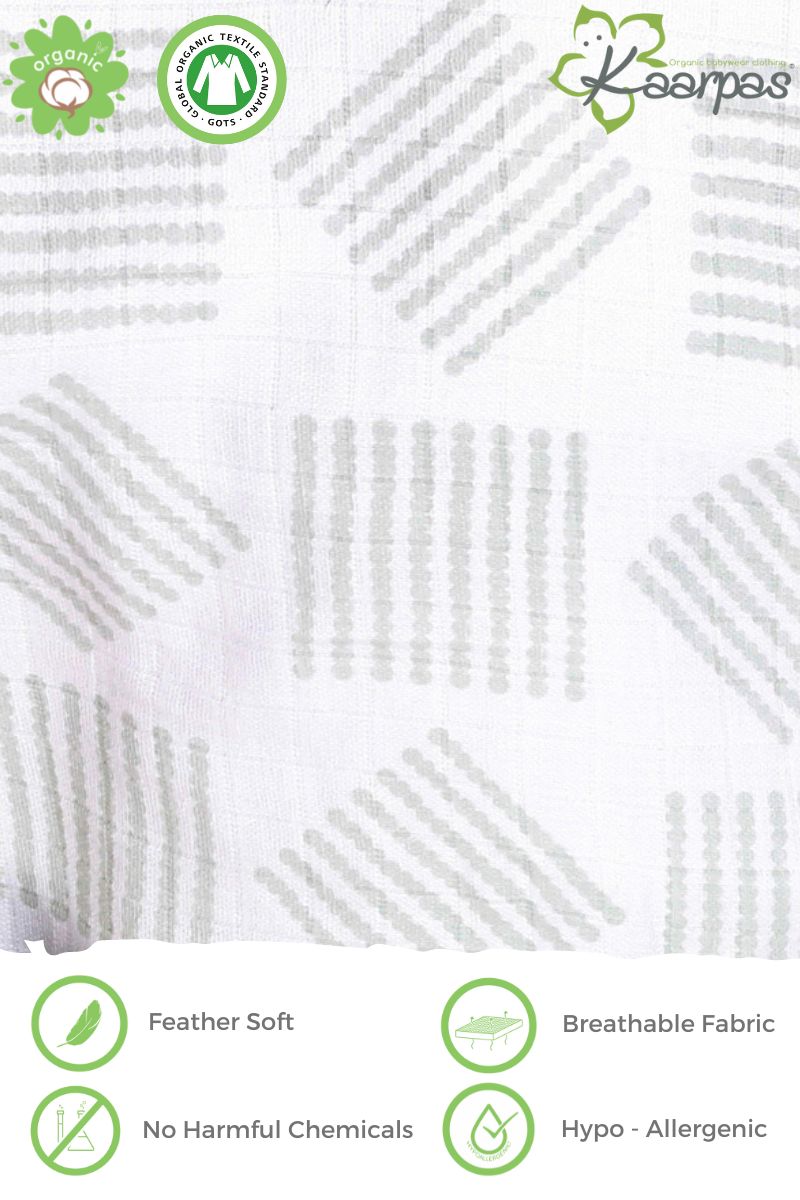 Charming Patterns' 2 layer organic muslin blanket : Lines