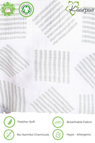 Charming Patterns' 2 layer organic muslin blanket : Lines