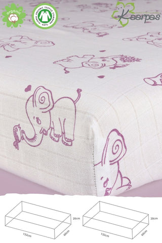 Adorable Animal' Cotton Fitted Cot Crib Sheet : Elephant