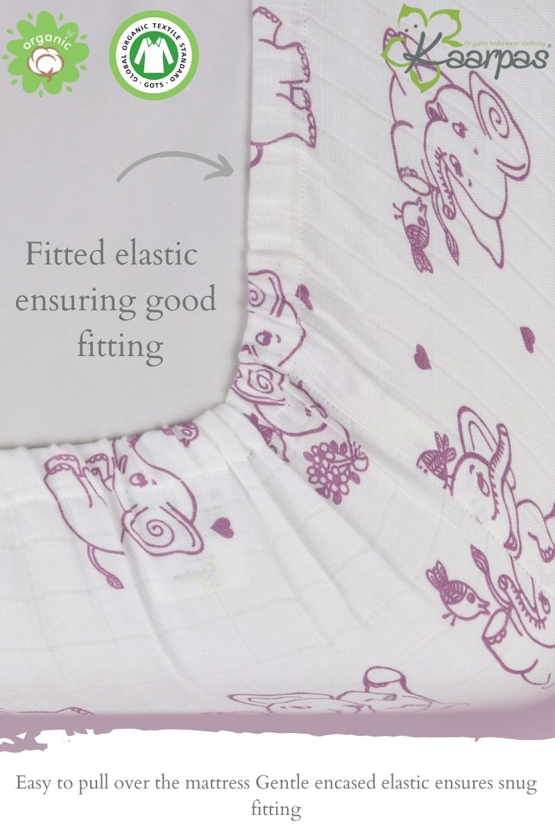 Adorable Animal' Cotton Fitted Cot Crib Sheet : Elephant