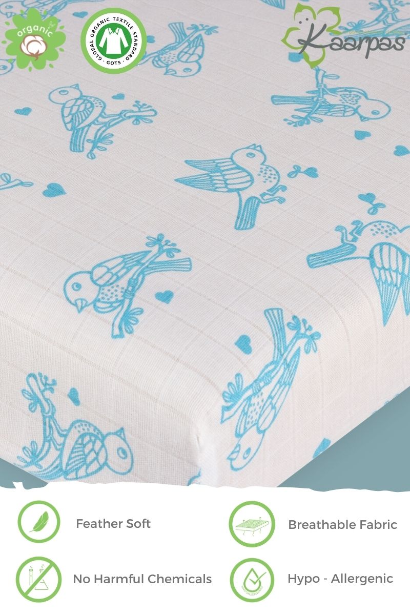 Adorable Animal' Cotton Fitted Cot Crib Sheet : Sparrow