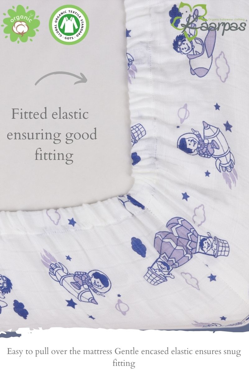 Into the Sky' Cotton Fitted Cot Crib Sheet : Parachute