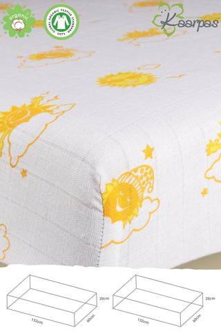 Into the Sky' Cotton Fitted Cot Crib Sheet : Sun
